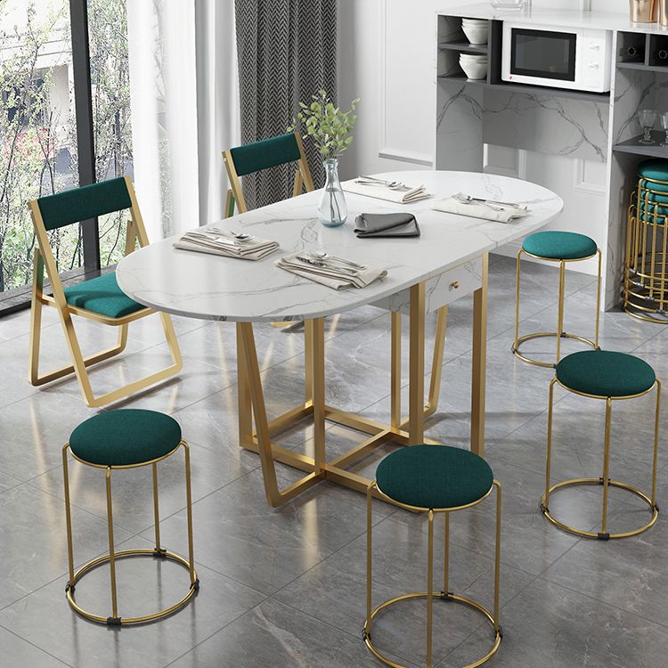 Modern White Dining Table 63" Rectangle Sintered Stone Drop-Leaf Table for Home Use Clearhalo ' dining_table' 'Dining Tables & Seating' 'Dining Tables' 'furn' 'furn_dining_table' 'Furniture' 'furniture_dining_table' 'Kitchen & Dining Furniture' 'kitchen&dining_furn' 'kitchen' 'kitchen_dining_table' 1200x1200_c6643c06-7412-4c98-9620-2c641d10ce27