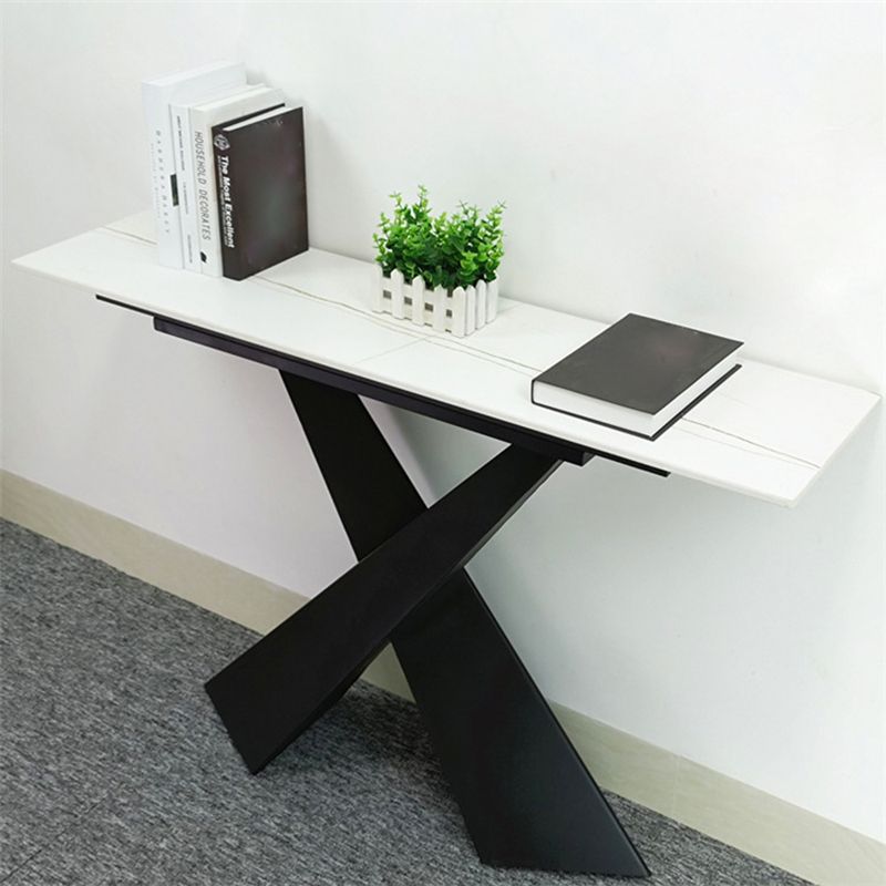 Tabella della console contemporanea da 15 "tavolo da rettangolo di pietra console tavolo da console