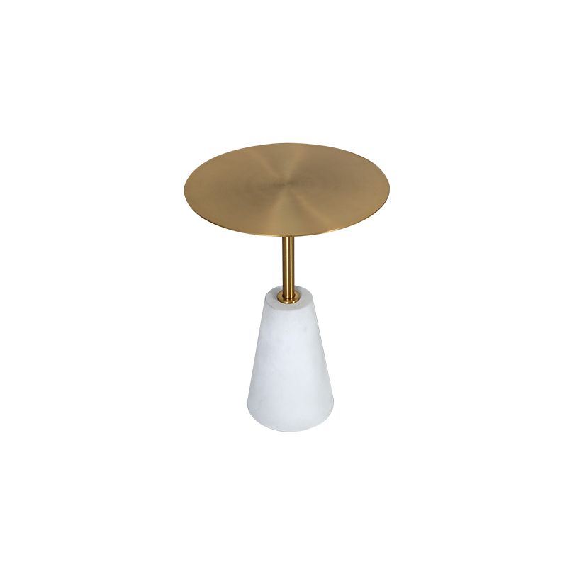 Dia 15.75 "/19.69" Tableau de table ronde métallique Table d'appoint avec accent en béton avec accent en béton