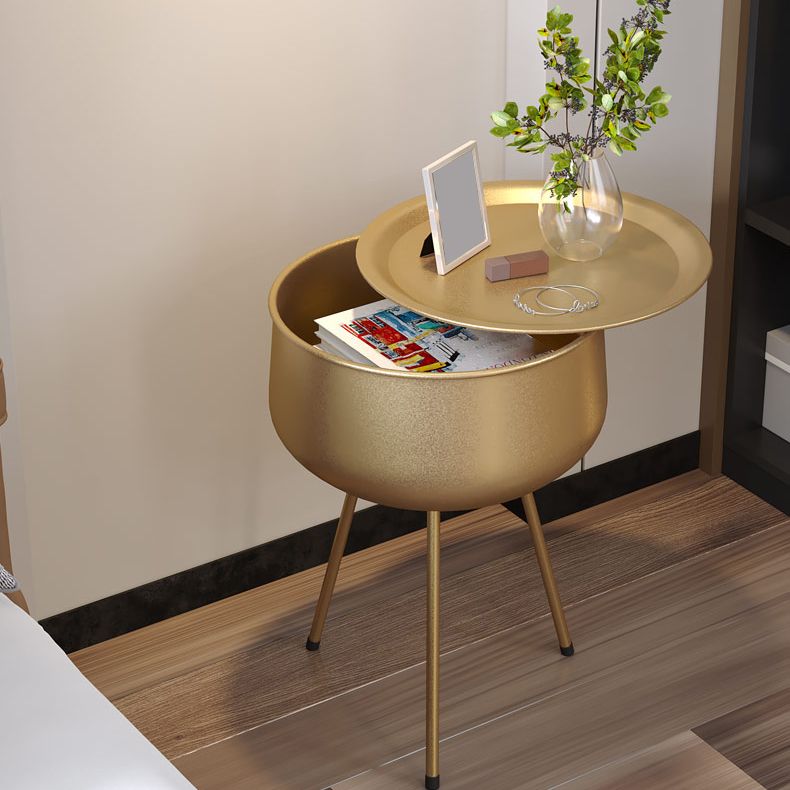 Piernas incluidas la cama de la cama Nights -Metal Nightsand Glam Leaf Stelf