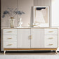 Glam Sideboard Cabinet Stone Sideboard Table with Doors for Kitchen