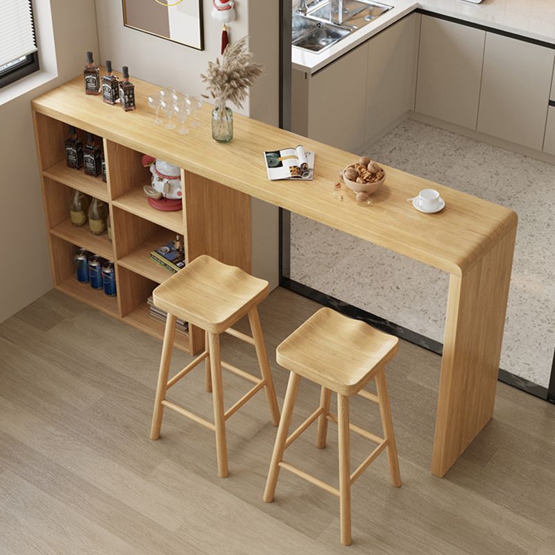 Mesa de comedor rectangular con tapa de madera maciza contemporánea y almacenamiento