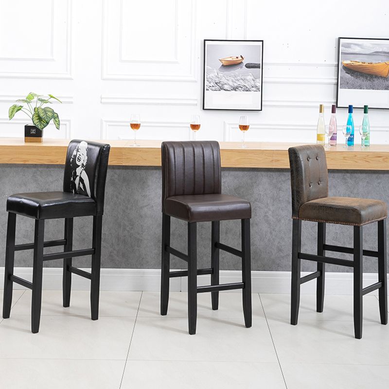 Contemporary Leather Solid Wood Barstool Bristol Bar Stool with Low Back Clearhalo 'Bar Furniture' 'Bar Stools' 'bar_stools' 'furn' 'furn_bar_stools' 'furniture_bar_stools' 'Kitchen & Dining Furniture' 'kitchen&dining_furn' 'kitchen' 'kitchen_furn' Furniture' 1200x1200_c66d6712-8a0c-4651-8417-28d3b379df26