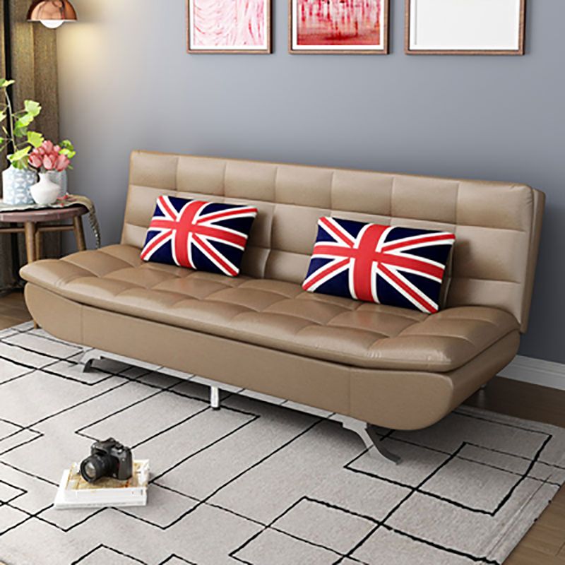 Armless Convertible Sofa with Biscuit Back Foldable Sofa for Living Room,Apartment Clearhalo 'furn' 'furn_sofas' 'Furniture' 'furniture_sofas' 'kitchen' 'kitchen_sofas' 'Living Room Furniture' 'Sofa' 'sofas' 1200x1200_c66d81ba-78e0-494f-8a96-213232d657fc