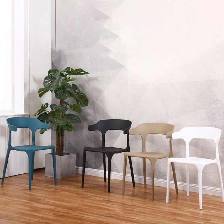 Modern Plastic Indoor-Outdoor Chair Home Stackable Open Back Dining Side Chair with Arm Clearhalo ' kitchen&dining_furn' 'Dining Chairs' 'Dining Tables & Seating' 'dining_chair' 'furn' 'furn_dining_chair' 'Furniture' 'furniture_dining_chair' 'Kitchen & Dining Furniture' 'kitchen' 1200x1200_c66dd038-8d64-4fb6-99d8-7eeb28e93864