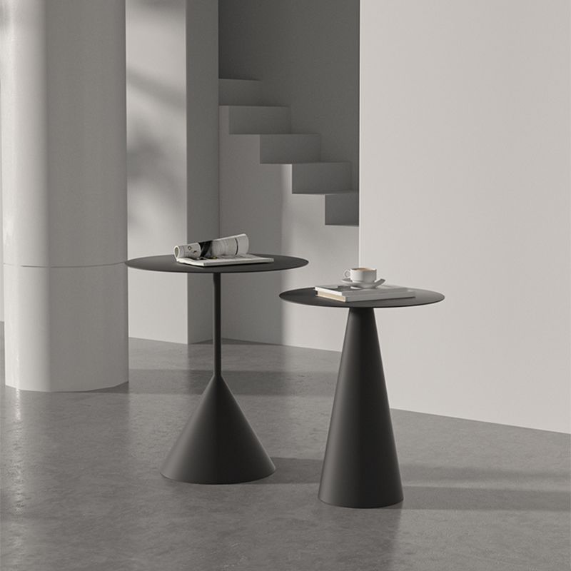 Tavolino tondo in metallo in metallo in metallo di metà secolo 19,6 "/21,6"