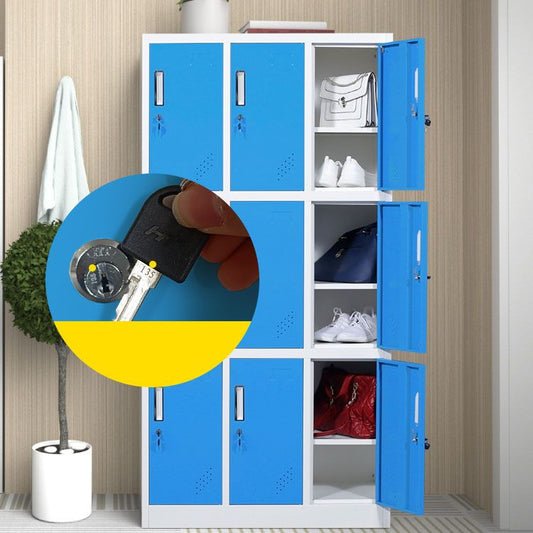 Contemporary Wardrobe 6-Door Metal Wardrobe Closet, 35.43" D x 16.53" W x 70.87" H