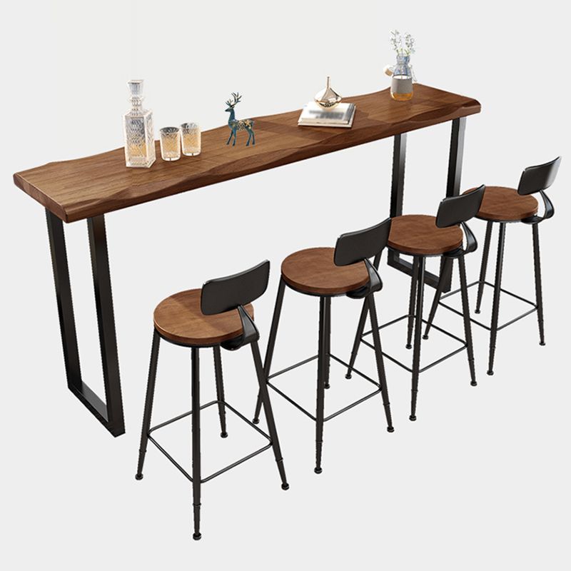 Modern Natural Counter Wine Table Solid Wood Fixed Table Indoor Patio Bar Table Clearhalo 'Bar Furniture' 'Bar Tables' 'bar_tables' 'furn' 'furn_bar_tables' 'Furniture' 'Kitchen & Dining Furniture' 1200x1200_c671394f-c7a9-4872-9738-d72d090f4e86