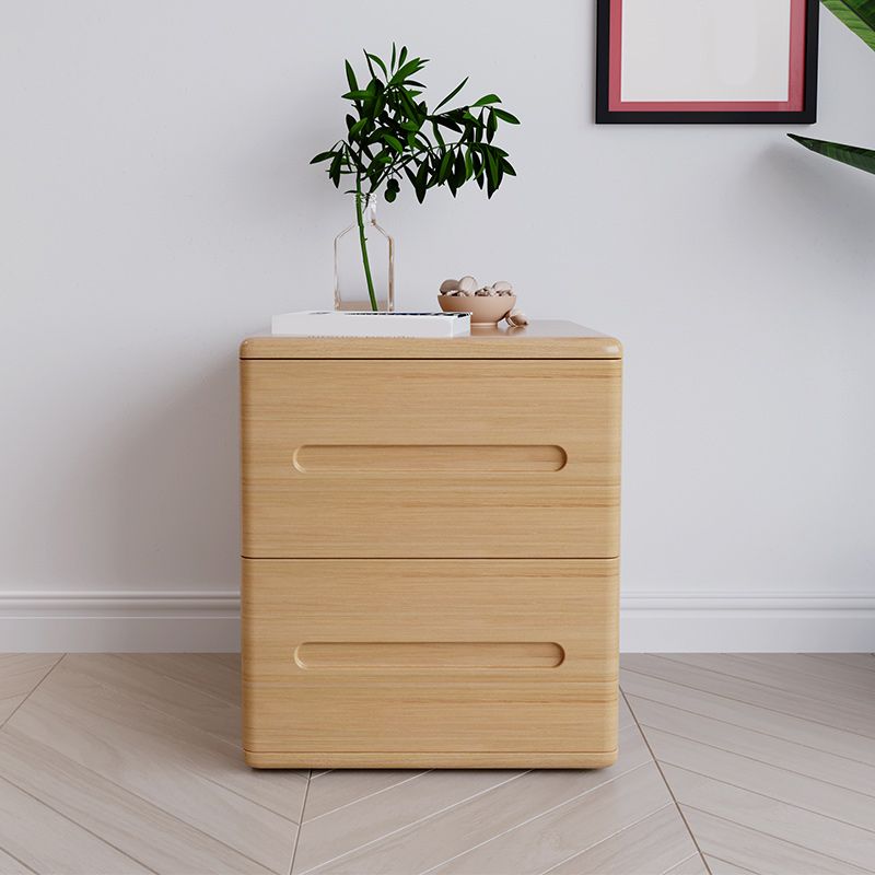 2 Schubladen zeitgenössischer Nachttisch fester Holz Nachttisch, 18,1 "groß