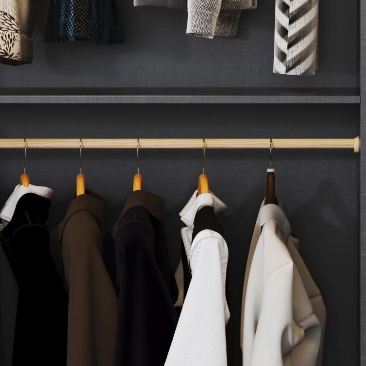 Armadio per armadio scorrevole in legno armadio grigio armadio con asta di abbigliamento