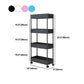 Contemporary Plastic Geometric Bookcase Open Back Bookshelf with Wheels