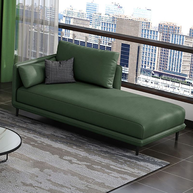 Modern One Armed Faux Leather Chaise, Square Arms Accent Chair Clearhalo 'Chairs & Seating' 'Chaise Lounge' 'chaise_lounge' 'furn' 'furn_chaise_lounge' 'Furniture' 'Living Room Furniture' 1200x1200_c67552bb-6462-477e-b237-fa85331bf377