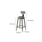 Low Back Dining Stools Round Armless Bar Stools with Metal Base
