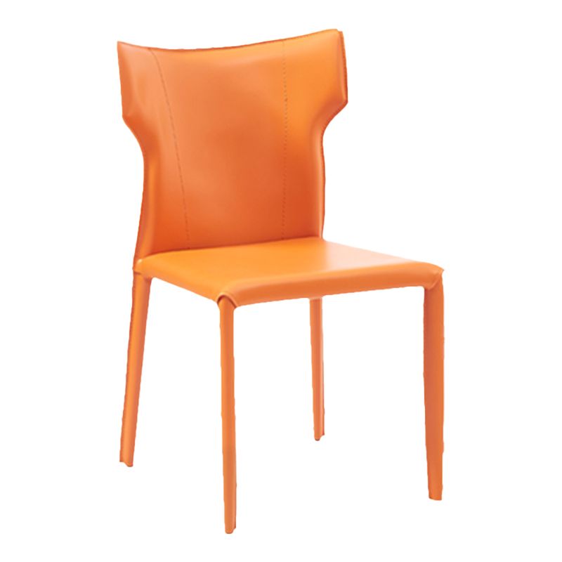 Contemporary Metal Dining Armless Chair Faux Leather Side Chair for Home Use Clearhalo ' kitchen&dining_furn' 'Dining Chairs' 'Dining Tables & Seating' 'dining_chair' 'furn' 'furn_dining_chair' 'Furniture' 'furniture_dining_chair' 'Kitchen & Dining Furniture' 'kitchen' 1200x1200_c6787178-e2b7-4ea3-9f0f-f4de07a23337