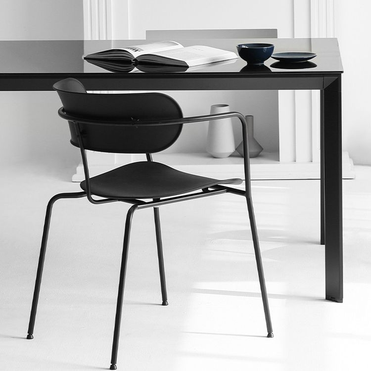 Silla de comedor contemporánea silla de acento de comedor de plástico para casa