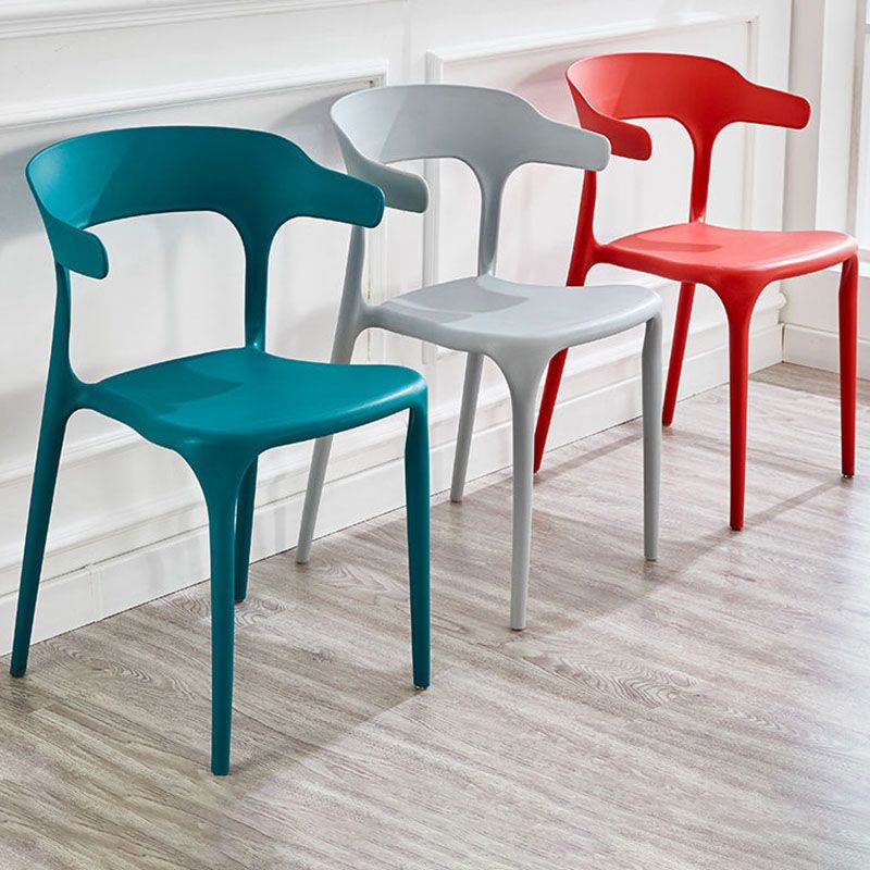 Contemporary Plastic Open Arm Chair Matte Finish Home Dining Chair Clearhalo ' kitchen&dining_furn' 'Dining Chairs' 'Dining Tables & Seating' 'dining_chair' 'furn' 'furn_dining_chair' 'Furniture' 'furniture_dining_chair' 'Kitchen & Dining Furniture' 'kitchen' 1200x1200_c67ac279-5437-4828-9ae1-d4b8e76444eb