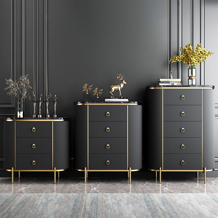 Moderno soggiorno a buffet in pietra e buffet in legno ingegnerizzato