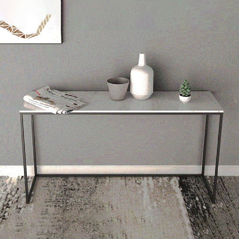 Tavolo di divano rettangolo di marmo glam tavolo resistente alle macchie graffiate