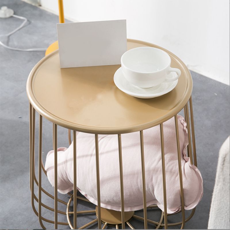 Metal Round Frame Coffee Table Set Mid Century Iron Simple Cocktail Table