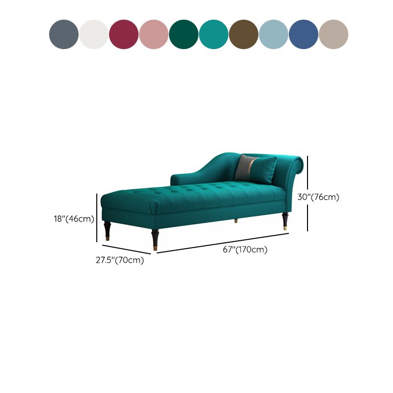Glam Chaise Lounge Couch One Armed Chaise Lounge with Pillow