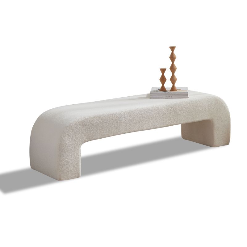 Contemporary Upholstered Bench Home Seating Bench in White with Legs Clearhalo 'Benches' 'Chairs & Seating' 'furn' 'furn_benches' 'Furniture' 'Living Room Furniture' 1200x1200_c67d7fac-e68f-4fe1-9c51-5f4655e63fe9