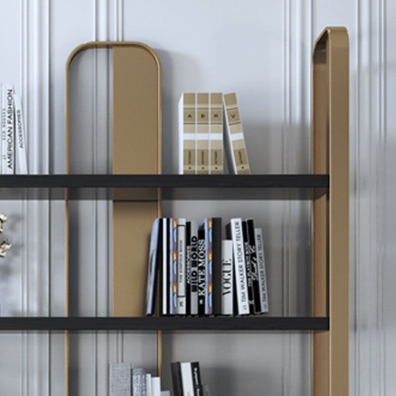 4 Shelves Contemporary Bookcase Standard Metal Open Back Bookshelf Clearhalo 'Bookcases' 'furn' 'furn_bookcases' 'Furniture' 'Office Furniture' 1200x1200_c67e0483-9f06-47d5-892a-6716dabe907c