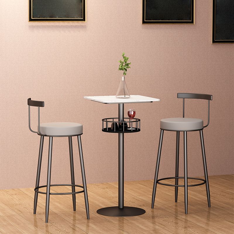 1/3 pièces Glam Iron Bar Table Set Rangement Bistro Ensemble de bistrot avec faux marbre Top