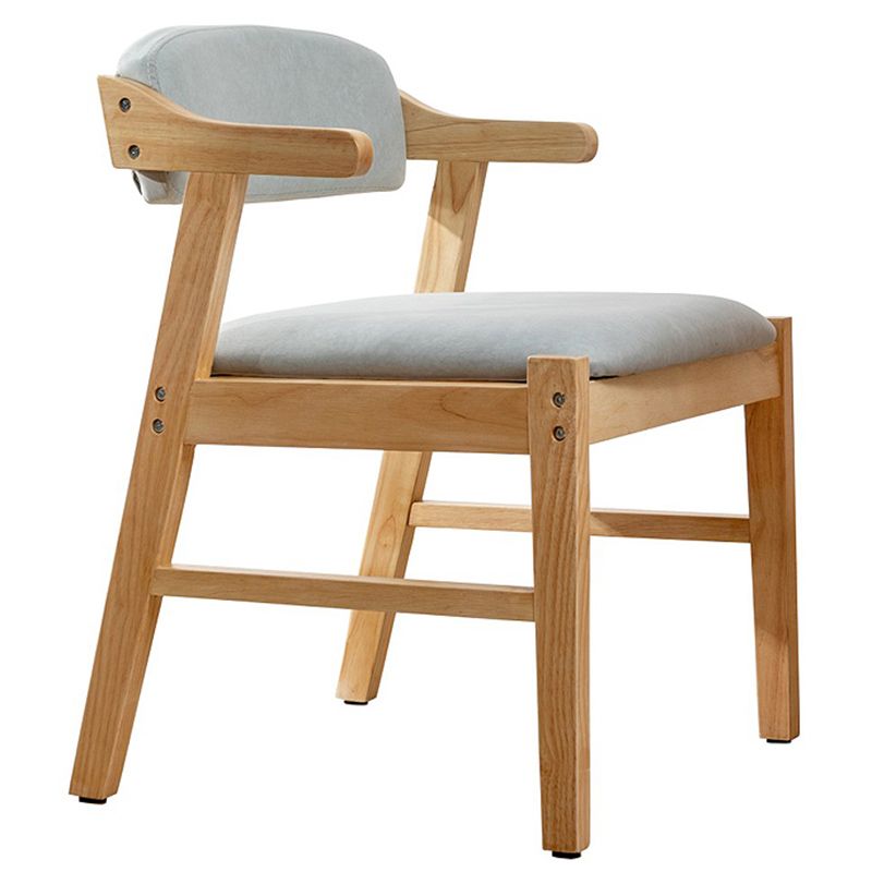 Upholstered Dining Arm Chair PU Leather Open Back Armchair with Wood Legs Clearhalo ' kitchen&dining_furn' 'Dining Chairs' 'Dining Tables & Seating' 'dining_chair' 'furn' 'furn_dining_chair' 'Furniture' 'furniture_dining_chair' 'Kitchen & Dining Furniture' 'kitchen' 1200x1200_c67e6d52-1d7e-4821-ba95-ddb4bba1422c