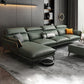 Glam Sofa Chaise Faux Leather Living Room Pillow Top Arm Sofa