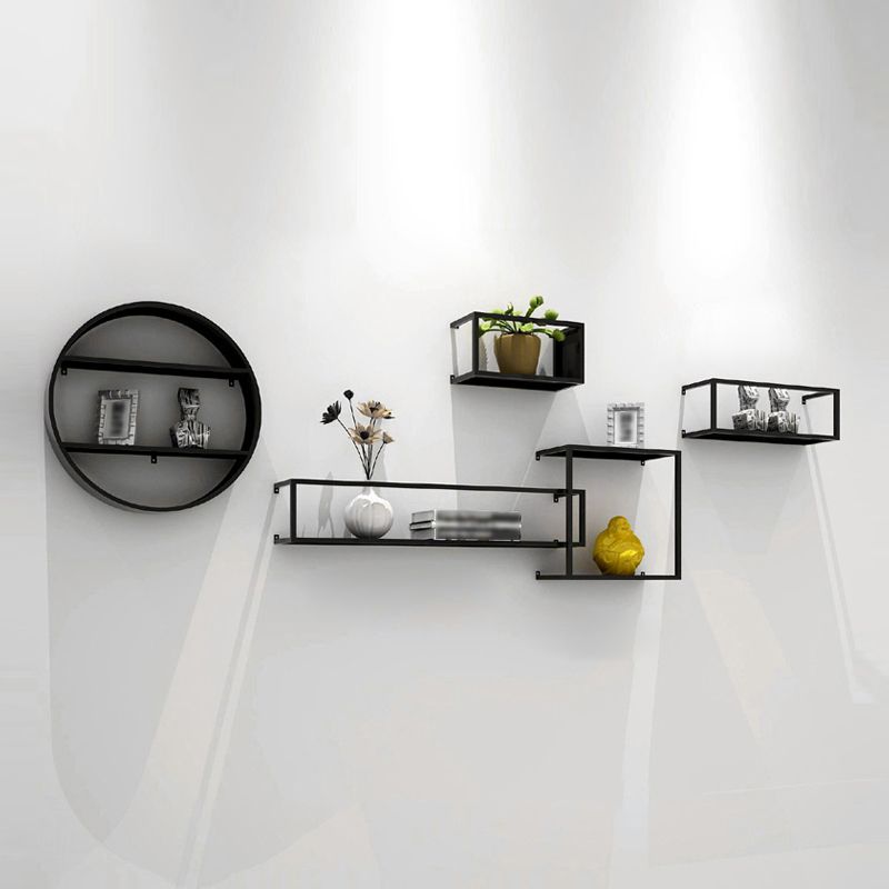 Black Industrial Wall Mounted Bookshelf Iron Bookshelf for Living Room Clearhalo 'Bookcases' 'furn' 'furn_bookcases' 'Furniture' 'furniture_bookcases' 'kitchen' 'kitchen_bookcases' 'Living Room Furniture' 'Office Furniture' 1200x1200_c680df2a-49ad-4a4a-aba6-f80ac67b9e08