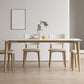 Simplicity Furniture Stone Rectangle Dining Room Table in White