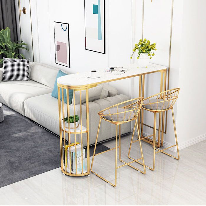 Ensemble de table de bar Glam 1/3 pièces, table de comptoir en pierre avec tabourets hauts pour balcon