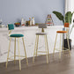 Glam Footrest Counter Stool Fabric Low Back Barstool with 4 Gold Iron Legs Clearhalo 'Bar Furniture' 'Bar Stools' 'bar_stools' 'furn' 'furn_bar_stools' 'Furniture' 'Kitchen & Dining Furniture' 1200x1200_c6825089-318b-4fae-a89a-941fe2094de8