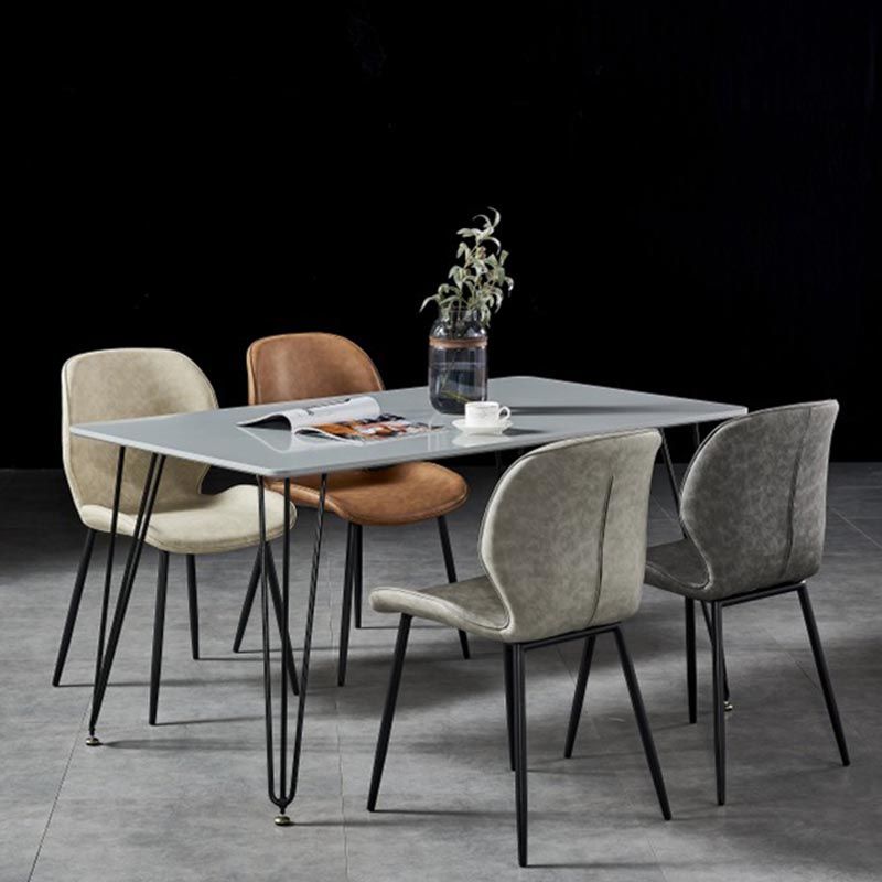 Contemporary Style Chairs Armless Dining Chairs with Metal Legs for Kitchen Clearhalo 'Dining Chairs' 'Dining Tables & Seating' 'dining_chair' 'furn' 'furn_dining_chair' 'Furniture' 'Kitchen & Dining Furniture' 1200x1200_c68387bc-6f73-4245-875d-7a2728abb3c5