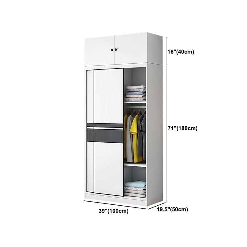Eigentijdse stijl houten garderobe witte kleur doek staaf inbegrepen garderobe kast