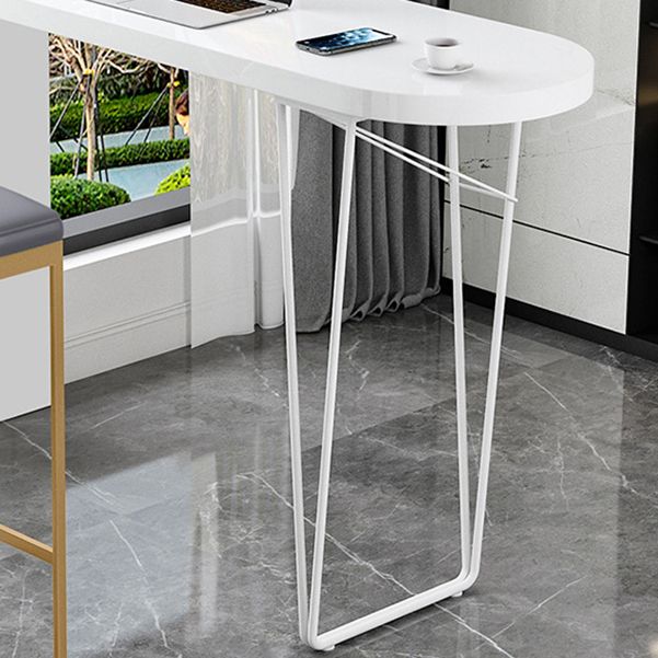 Solid Wood Bar Table Contemporary Bar Table with Sled Base in White Clearhalo 'Bar Furniture' 'Bar Tables' 'bar_tables' 'furn' 'furn_bar_tables' 'Furniture' 'furniture_bar_tables' 'Kitchen & Dining Furniture' 1200x1200_c68450c2-1838-4756-b22f-423fe7cb70cc