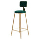 Nordic Armless Backrest Counter Stool Iron Cafe Bar Stool with Pedal and Velvet Cushion Clearhalo 'Bar Furniture' 'Bar Stools' 'bar_stools' 'furn' 'furn_bar_stools' 'Furniture' 'furniture_bar_stools' 'Kitchen & Dining Furniture' 1200x1200_c68501ab-aba8-4cd5-95a8-5f904742c33d