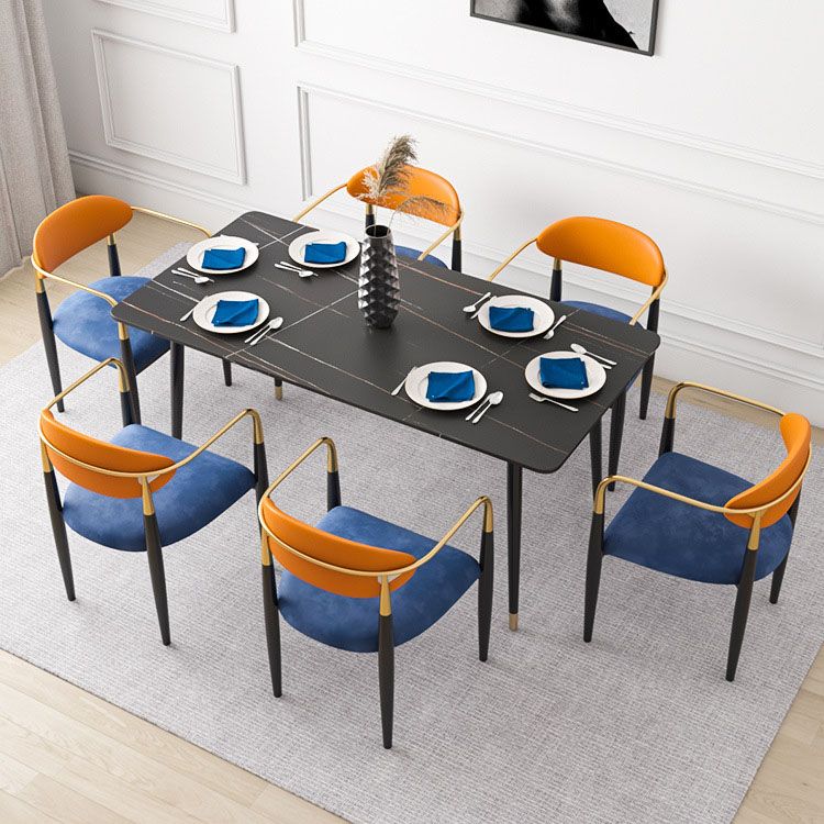 Contemporary Restaurant Upholstered Arm Chair Open Back Dining Chair