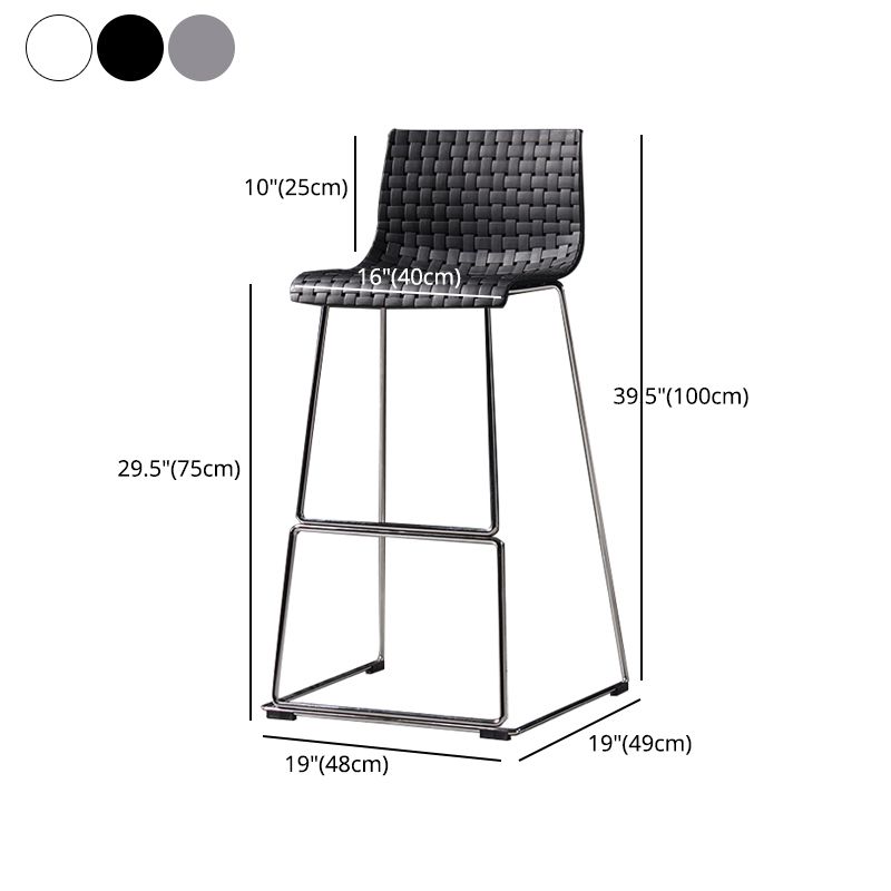 Modern Bar-stool Plastic Counter Bar Stool with Metal Legs for Kitchen Clearhalo 'Bar Furniture' 'Bar Stools' 'bar_stools' 'Furniture' 'furniture_bar_stools' 'Kitchen & Dining Furniture' 1200x1200_c685fcba-33f9-4728-89b9-d636ab9ad66a