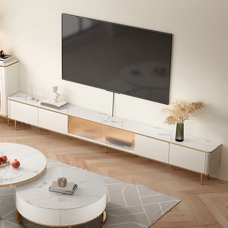 Stone Media Console TV Stand Modern TV Stand Console with 4 Drawers Clearhalo 'furn' 'furn_tv_stands_entertainment_centers' 'Furniture' 'Living Room Furniture' 'TV Stands & Entertainment Centers' 'TV Stands & Media Storage Furniture' 'tv_stands_entertainment_centers' 1200x1200_c687bad6-1dd6-4646-9fff-b4b6a685e34d