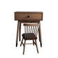 Contemporary Make-up Vanity with Drawers in Brown Solid Wood