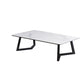 15.7"Tall Steel Sled Base Rectangular Slate Top Coffee Table