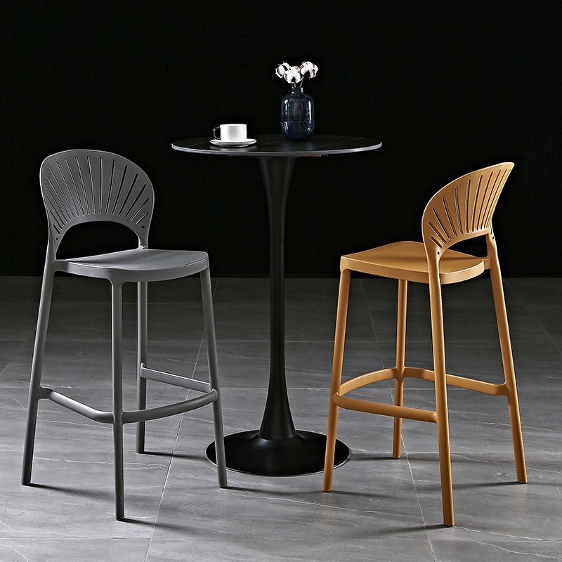 Nordic Style Plastic Barstool 4 Legs Backrest Colorful Bar Stool Clearhalo 'Bar Furniture' 'Bar Stools' 'bar_stools' 'furn' 'furn_bar_stools' 'furniture_bar_stools' 'Kitchen & Dining Furniture' 'kitchen&dining_furn' 'kitchen' 'kitchen_furn' Furniture' 1200x1200_c68d0db5-6c80-4953-afd8-445eccb65390
