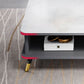 Modernism Rectangular Glass Top Coffee Table 1-Shelf 2-Drawer Cocktail Table Clearhalo 'Coffee & Accent Tables' 'Coffee Tables' 'coffee_tables' 'furn' 'furn_coffee_tables' 'Furniture' 'Living Room Furniture' 1200x1200_c690548b-aa26-4338-98c0-0d3c07190730