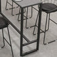 Industrieller rechteckiger Bistrotisch mit mattierter Steinplatte