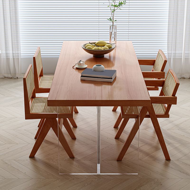 Table de bois massif moderne médiéval table rectangulaire avec double piédestal