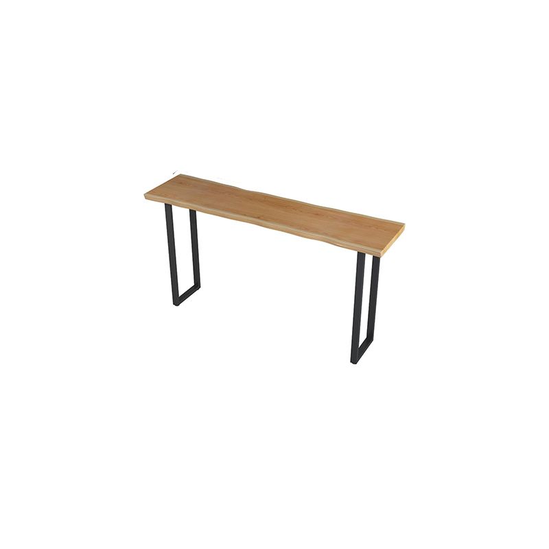 Solid Wood Top Bar Counter Industrial Rectangle Bar Counter with Black Base Clearhalo 'Bar Furniture' 'Bar Tables' 'bar_tables' 'Furniture' 'furniture_bar_tables' 'Kitchen & Dining Furniture' 1200x1200_c6947874-acb0-4292-a8e7-83807c6700b9