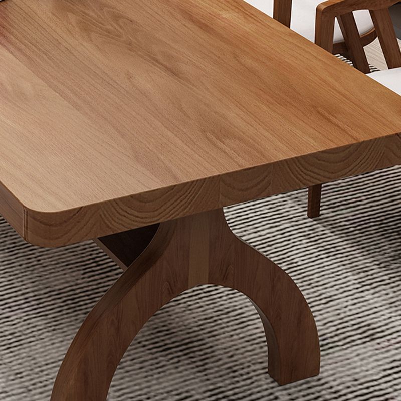 Massief hout gebogen rechthoekbureau 1 plank 29.53 "hoge bureau