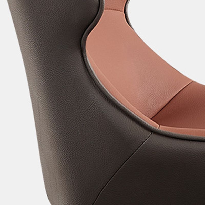 工業スタイルのフェイクレザーチェアアームサイドチェアと金属製の脚