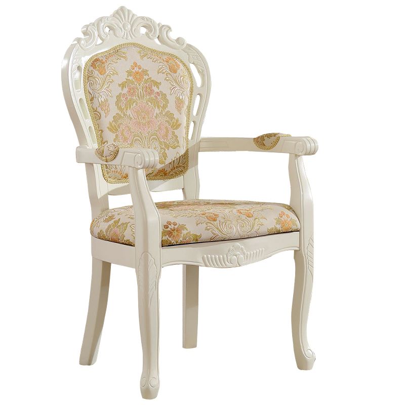 Victorian Fabric Arm Chair King Louis Back Matte Finish Dining Chair (Set of 2) Clearhalo ' kitchen&dining_furn' 'Dining Chairs' 'Dining Tables & Seating' 'dining_chair' 'furn' 'furn_dining_chair' 'Furniture' 'furniture_dining_chair' 'Kitchen & Dining Furniture' 'kitchen' 1200x1200_c695df40-d0ac-40d2-bebe-c0a3c2f66eb0